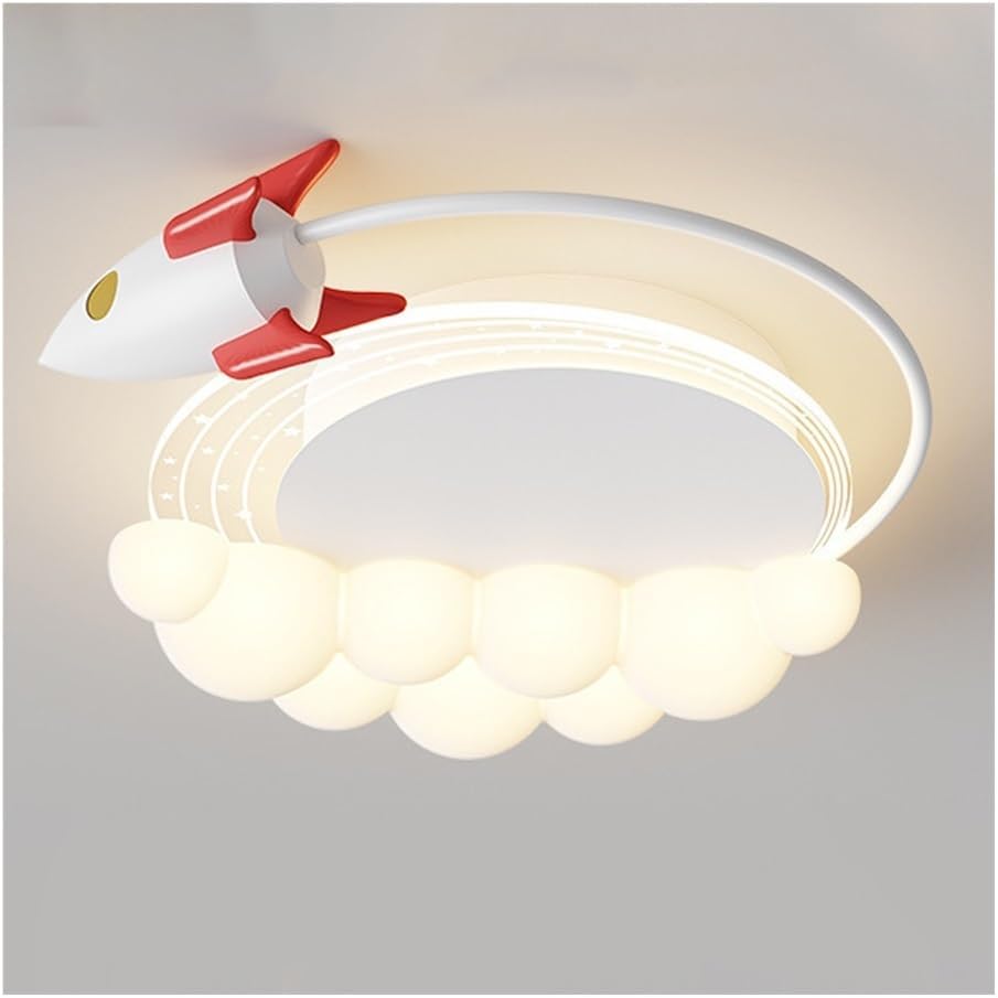 Wallps, Led Kids Room Cartoon Ceililight Rocket Decor Semi Fmount Ceili3000K-6000K Acrylic Ceililight for Girl Room Children's Room Study Lightifixture