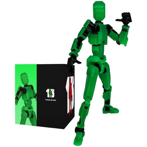 Image of ONNGEO Titan Dummy 13 Action Figure, 3D Printed Fully Articulated Robot Toy with Movable Joints, Poseable Collectible Figure for Kids & Adults, Desktop Decoration, Game Lovers Gift (Green)