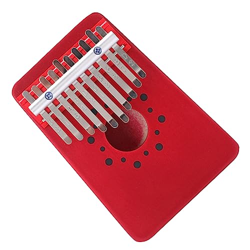 GOOHOCHY 10-key Kalimba Thumb Piano Portable Red Keyboard Solid and Girls Musical Instrument for Coordination Practice