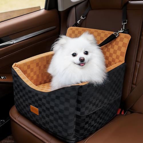 Dog Car Seats for Small Medium Dogs Up to 35lbs | Elevated Dog Booster Seat with Detachable Washable Cover & Cushion | Memory Foam Pet Car Travel Seat with Safety Belt and Storage Pockets by VibeBay - Used condition - US$37.61