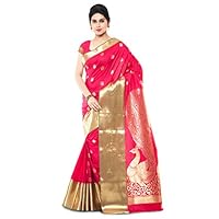 VARKALA SILK SAREES Women’s Paithani Silk Blend Saree With Blouse piece