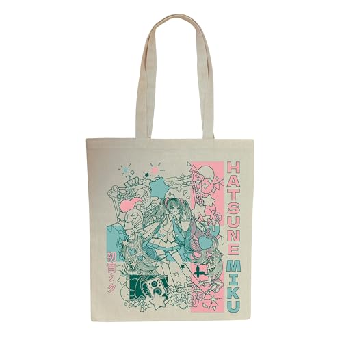 ABYSTYLE Hatsune Miku Graphic   Bolsa de algodón de 36,8 x 41,9 cm, accesorios japoneses, regalo de merchandising, multicolor