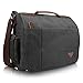 GENESS Herren Umhängetasche, Premium Messenger Bag Schultertasche Herrentasche, Kuriertasche Laptoptasche für Zoll Laptop, Unisex Casual Vintage Arbeitstasche Studententasche Umhänge Tasche (Schwarz)