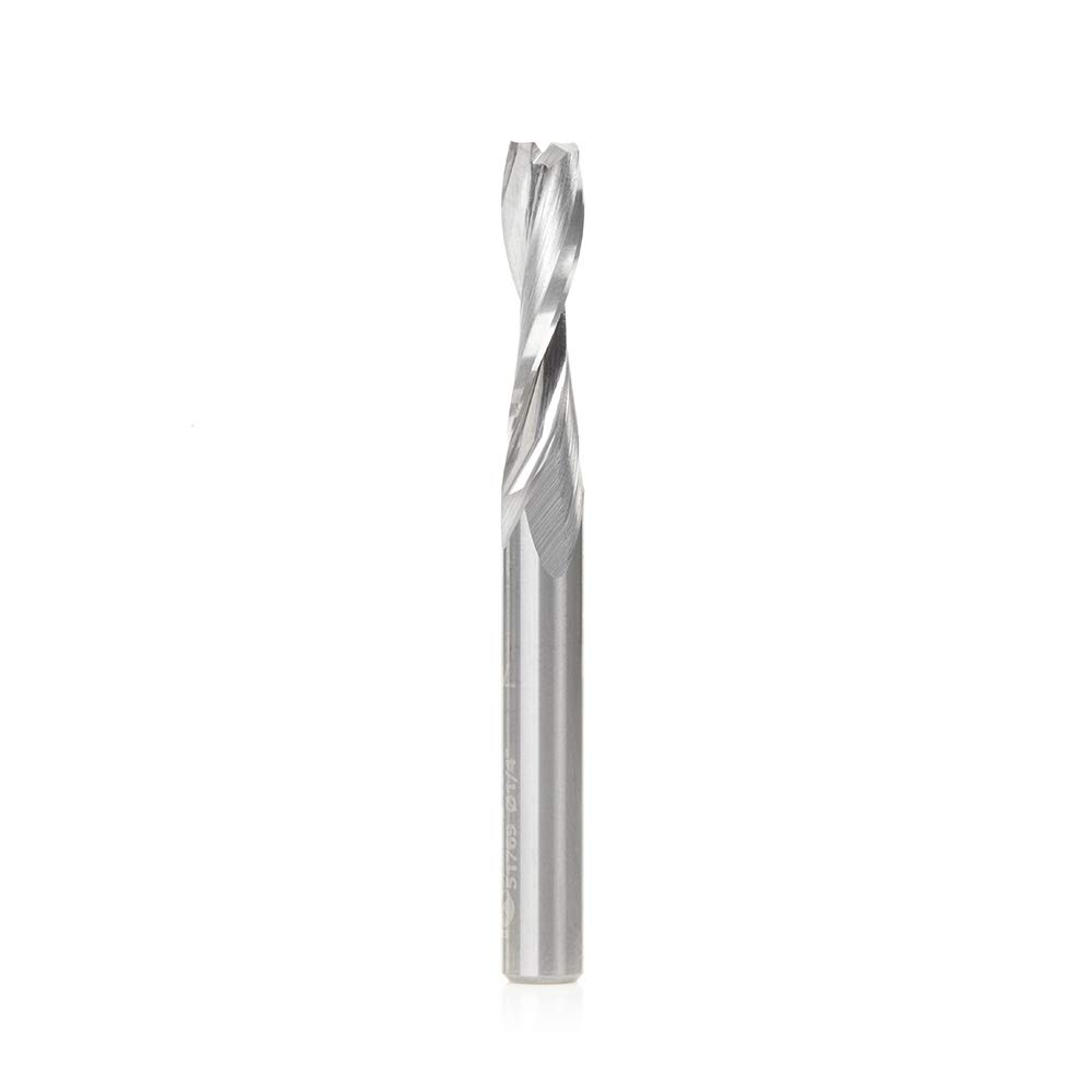 Amana Tool 51769 SC CNC Spiral Double O Flute Plastic Cutting 1/4 Dia x 1 CH x 1/4 Shank x 2-1/2 Inch Long Up-Cut Router Bit