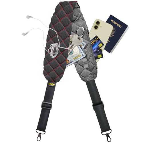 Ultra Comfortable Shoulder Strap Bag Belt with Anti-Theft Pockets and Padded, 2 Tone Reversible Use, Stylish & Secure