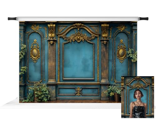 Toile de fond photo Kate bleue 2,1x1,5m effet mur en pierre vintage pour studio