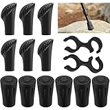 Exbrith 14 Stück Wanderstöcke Gummipuffer Set, Trekkingstockklemme, Ersatz Gummi Puffer, Wanderstock Spitze, Pads für Nordic Walking Stöcke, für Outdoor Wandern Camping Reisen Walking(11mm)