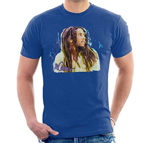 Maglietta da uomo VINTRO Musician Bob Marley Ritratto originale di Sidney Maurer stampata professionalmente Royal S