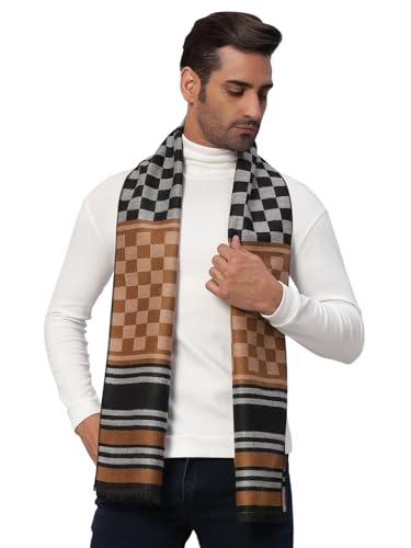 Image of Ravaiyaa - Attitude is everything Men's Reversible Stripe Pattern Winter Wool Scarf, Muffler 72 inchx12 inch Inch