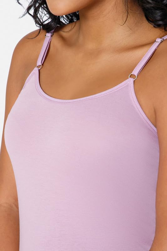 Image of Intimacy Cotton Camisole for Women with Adjustable Spaghetti Straps Comfortable Everyday Wear Camisole Slip for Women