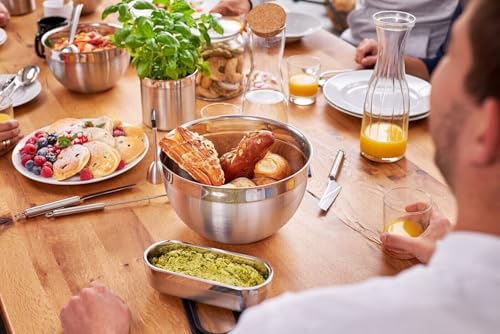 Foto von RÖSLE Schüssel-Set 3-tlg., Hochwertige, formschöne und hohe, zur Zubereitung und Aufbewahrung von Speisen, Edelstahl 18/10, Spülmaschinengeeignet, Ø 16, 20 und 24 cm, Silber