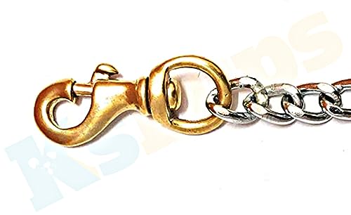 Image of Dog Diamond Cut Grind no 8 Chain | Brass Hook Heavy Duty Chain Leash | Durable Chain Leash for Dogs (Large) Silver