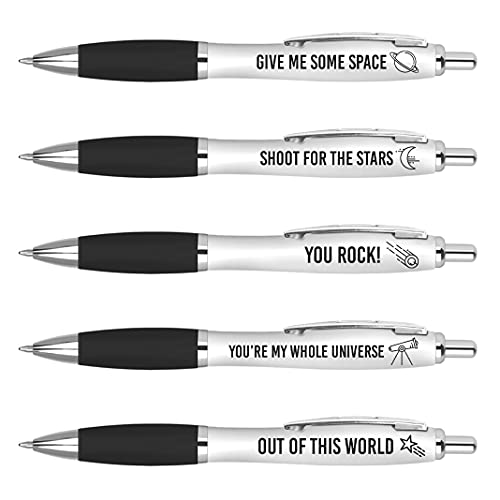 5 x Space Puns Bolígrafos – Stars Planet Universe Science World Citas regalo #75730