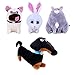 LevinArt 4 pcs 15-28 cm The Secret Life of Pets Film en Peluche Jouets en Peluche Doux Chat Chien Lapin poupée Anniversaire pour Enfants Enfants