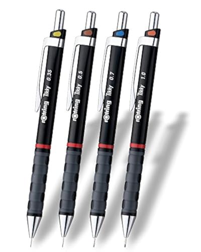 rOtring 801310 Tikky Portaminas, 4 unidades, color negro