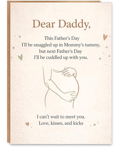 Bestmelo Fathers Day Card for Dad to Be Father to Be Fathers Day Card Fathers Day Gift for Expecting Dad with Kraft Envelope and Gold Seal Sticker