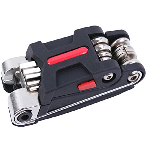 Easy Big Bike Multifunction Tools 15-Function Bicycle Multitool With Hex Keys, Spoke And Wring Wrenches, Screwdrivers, Tire Levers And Chain Rivet Extractor (Black) #TOP7