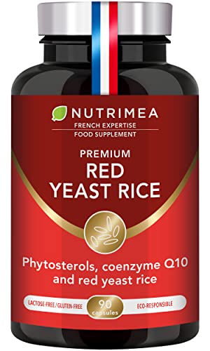 RED Yeast Rice Premium - with Monacolin K 2,8 mg - Enriched with Coenzyme Q10 and Pine phytosterols Lipophytol® - 90 Capsules