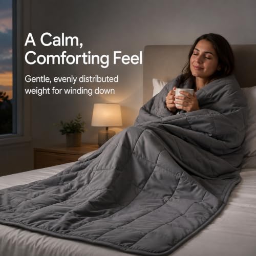 Image of Smart Queen Weighted Blanket for Adults and Couple (60x80, 20lbs) Queen Size Large Soft Heavy Blanket Machine Washable for Fall, Bedding &Sleeping with Premium Glass Beads (60x80 | 20lbs Grey)