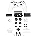 XFUNY Plastic Controller Housing Case Shell Cover for PS4 Controller [Plastic Cover + Rocker Cap + Key Cap] Replacement Part Skin Cover for Sony PlayStation 4 Grip Handle-White