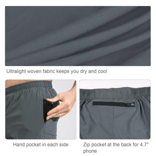 Image of baleaf Men's 5 inch Running Athletic Shorts with Liner /No Liner