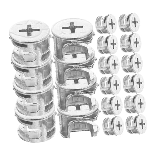 Mikinona 20個家具用偏心輪三合一接続具 複属製隠しファスナー 簡単取付 キャビネット 衣装棚 テーブル対応家具連結パーツ