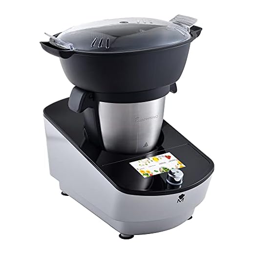 Masterpro Robot de Cocina Táctil- MultiCooker Touch 3,L, Multifunción, 9 Programas Automáticos, Pantalla Táctil, 12 Velocidades, Apta para Lavavajillas, Fácil Limpieza 1000W, Negro