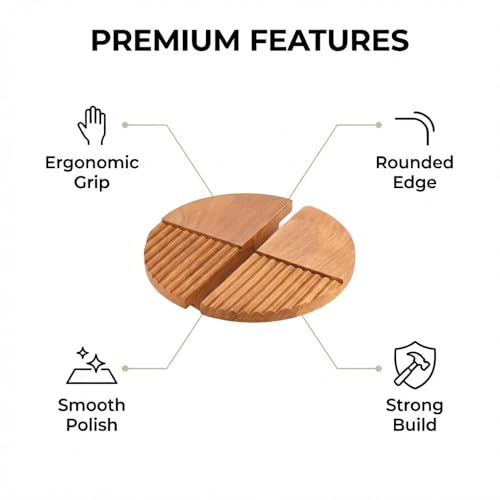 Image of Teak Wood Wooden Wardrobe Handle /Cabinet Handle /Wardrobe Door Pull Handle (6 x 3 Inch) Natural Wood Finish - Model 5021-| 3 Years Warranty |
