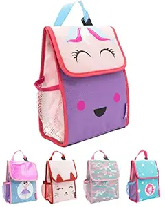 JOY2B Kids Lunch Bag - Insulated Unicorn Lunch Bag Kids with Water Bottle Holder - Reusable Snack Bags for Boys and Girls, Lunch Box Kids Perfect for School Camp Travel - Unstoppable Unicorn