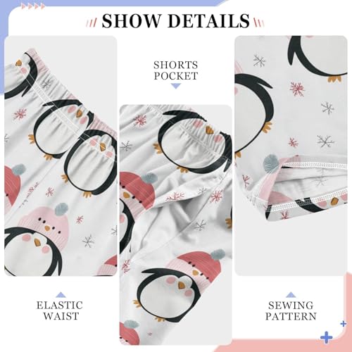 ZZXXB Penguin with Hat Boys Long Pants Soft Trousers Elastic Waist Kids Lounge Bottoms with Pockets S-XL4