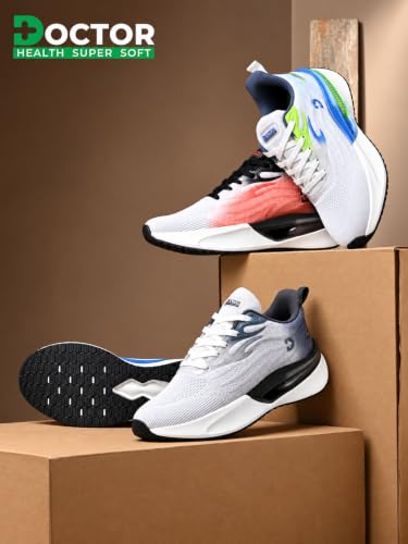Image of DOCTOR HEALTH SUPER SOFT Men's Running Shoes | Lightweight Sports Shoes with Responsive Cushioning | Breathable Mesh Upper & Grip Outsole | Comfortable Walking, Running, Gym, Training & Casual Shoes