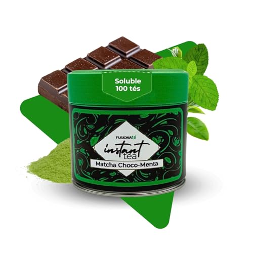 FUSIONATÉ Té Matcha Sabor Chocolate y Menta, Lata 80 g – Matcha Premium 100% Natural, Cremoso, Refrescante y Rico en Antioxidantes, Ideal para Matcha Latte, Smoothies y Bebidas Frías o Calientes
