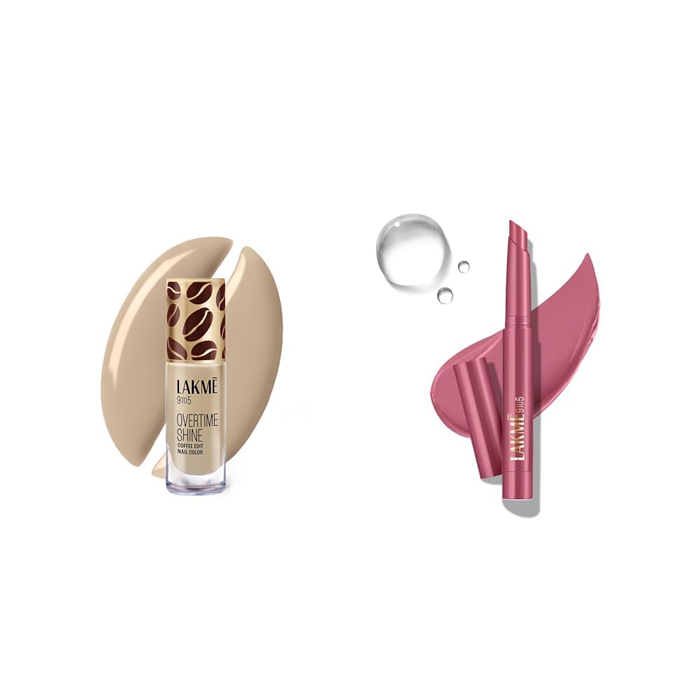 Lakme 9 to 5 Overtime Shine Nail Polish - Coffee Edit - 02 -Flat White Fantasy 6ml Lakme 9 to 5 Forever Matte Lip Crayon, Moment Mauve 1.1g-picture-44