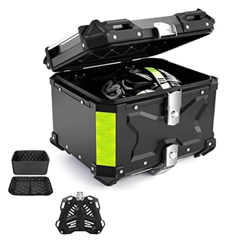 Genérico Baúl Superior para Motocicleta, Baúl Impermeable De Aleación De Aluminio, Certificación Ip68, Baúl De Viaje De Instalación Rápida (Black 36L)