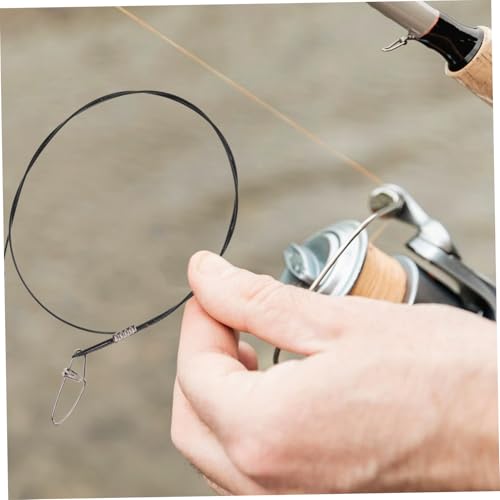 10 pcs líderes de pesca acero alta resistencia negro miniatura 5