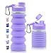 ONTA Collapsible Water Bottle- BPA Free Silicone Foldable Water Bottle for Travel, FDA Approved Food-Grade Silicone Portable Leak-Proof Travel Water Bottle, 20oz (Purple)