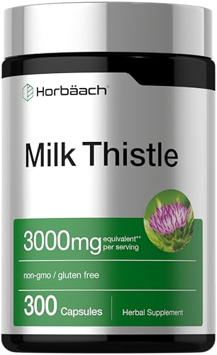 Milk Thistle Extract | 3000mg | 300 Capsules | Non-GMO Gluten Free Supplement | by Horbaach