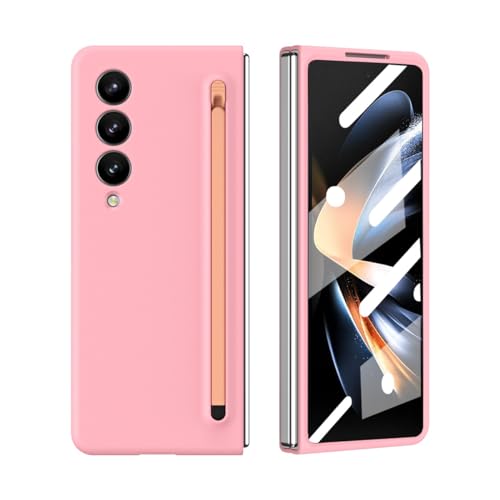 Samsung Galaxy Z Fold 3 5GΉ̒^yʃP[XAt{fB̊ȕیdbP[X[h~][h~]XN[veN^[Syz_[t(Pink+Pink Pen)