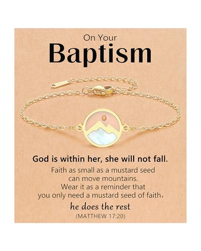 Gold Move Mountains-Mustard Seed Bracelet Baptism Confirmation Catholic Christian Easter Gifts for Women Girls - Main Image