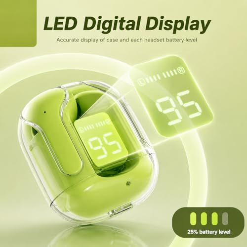 Image of UltraPods Immersive Sound | 40Hrs Music Time, 13mm Dynamic Driver, ENC, Deep Bass, Type-C Charging, Wireless TWS Earbuds (Green)