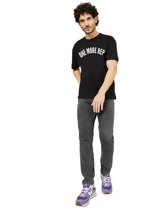 TBS- The Bargain StreetOne More Rep Black Oversized Sleeves Tshirt