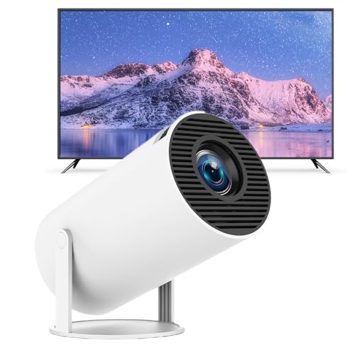Image of Novel Cast Projector, Novel Cast Book Projector, 4k HD Screen Low Noise, Mini Portable Projectors, 130 inch Display with Auto Correction, 180 Flip, Wifi 5 & Android 11, Lightweight (White)