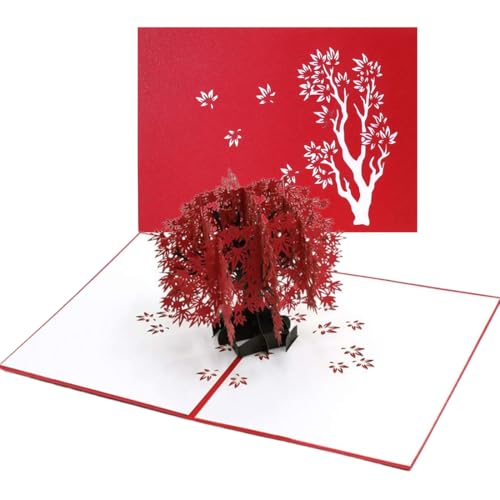 Japanischer Ahorn-Baum 3D Pop-Up Karte für jeden Anlass, Pop-Up 3D Karte mit Ahorn-Baum, Geburtstag, Liebe, Glückwunsch, Urlaubsgrüße