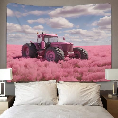 Couverture murale tracteur impression 3D en polyester doux premium 180 cm