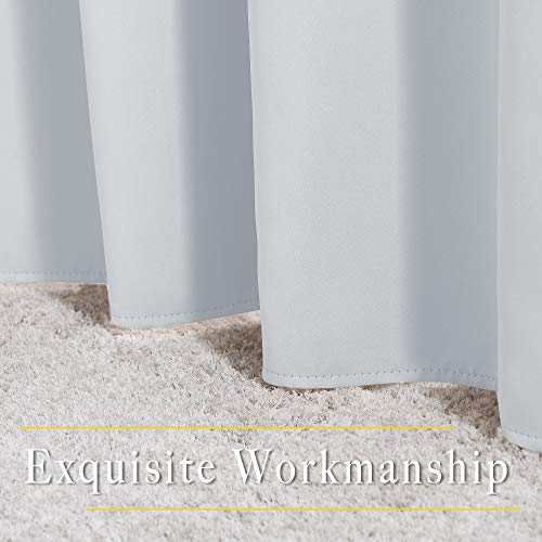Nicetown Greyish White Room Darkening Curtain Panels - Window Treatment Thermal Insulated Grommet Room Darkening Curtains/Panels/Drapes For Bedroom (2 Panels, 52 By 63, Greyish White) #TOP5