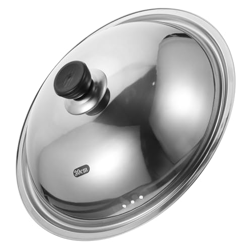ROMISBABA Tapa para Sartén de Acero Inoxidable Cubierta Redonda Multifuncional Antiquemaduras para Ollas y Cacerolas Accesorio de Cocina Duradero y Fácil de Limpiar