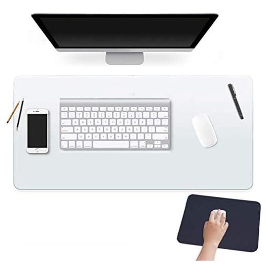 Clear Desk Pad Blotter on Top of Desks Office Table Protector Laptop Computer Keyboard Desktop Plastic PVC Transparent Non-Slip Desk Writing Mat Organizer Mouse Pad Included Waterproof 16 X 32 Inches