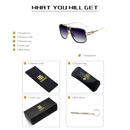 Image of Aviator Sunglasses for Men Retro Fashion Gold Oversized 70s shades | Disco Party Casual Lentes De Sol Hombre Large Big Designer 70s Outfits Sun Glasses Cool Metal Vintage Stylish Tinted Eyewear
