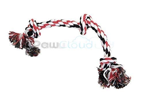 Image of Cotton Chew Dog Rope Toy, 14 Inch Large, 3 Knot - Multicolor