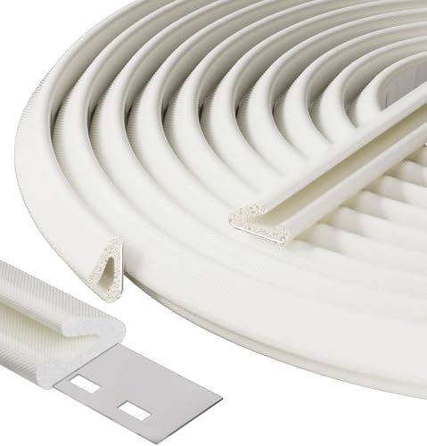 V-Shaped Thin Weather Stripping Door Seal, 33FT Small Draft Stopper for Doors, Foam Door Gap Filler, Insulation Winter, Soundproof,Noise-Reducing, Light-Blocking, Weatherproof Tape for Doors
